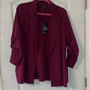 Women's Burgundy Jacket with Pockets